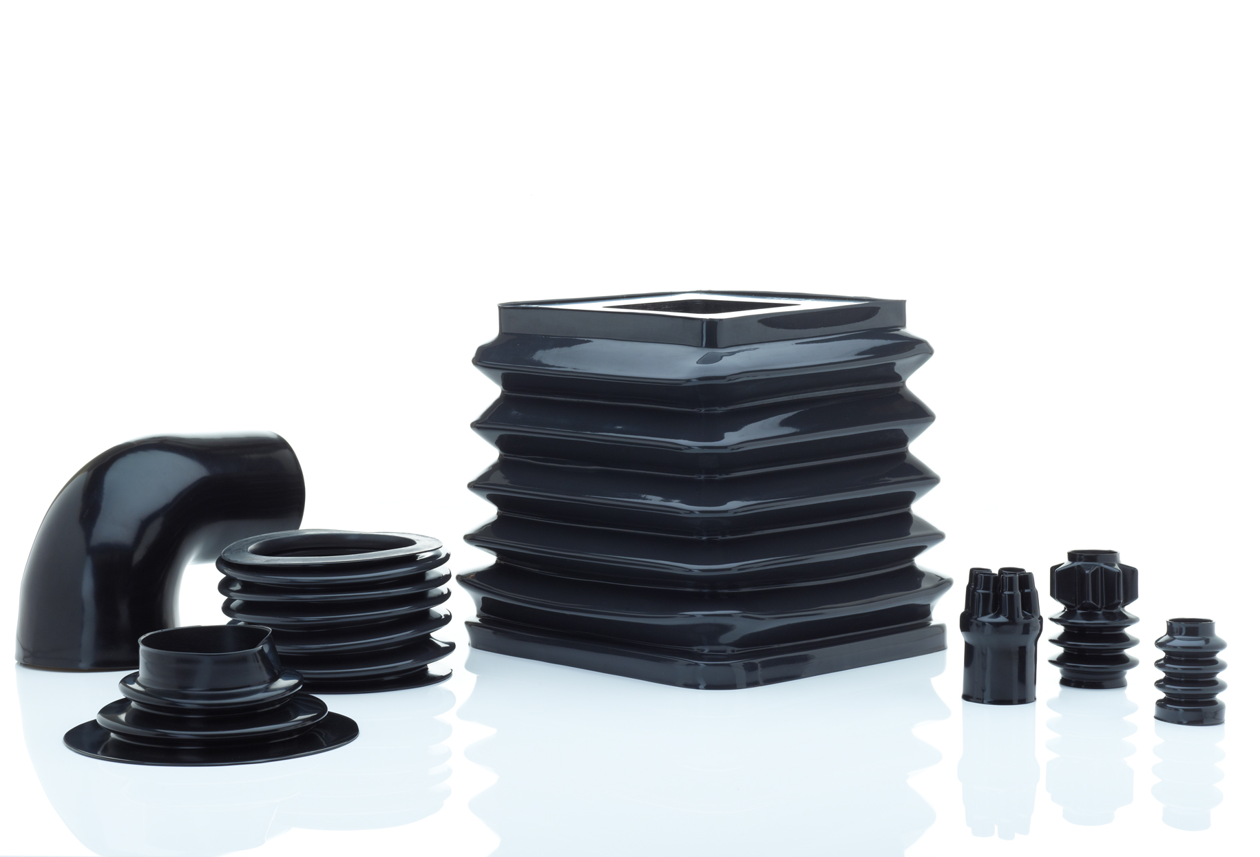 Dip molded parts with different geometries